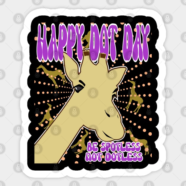 Happy Dot Day Spotless Giraffe Sticker by Redmanrooster